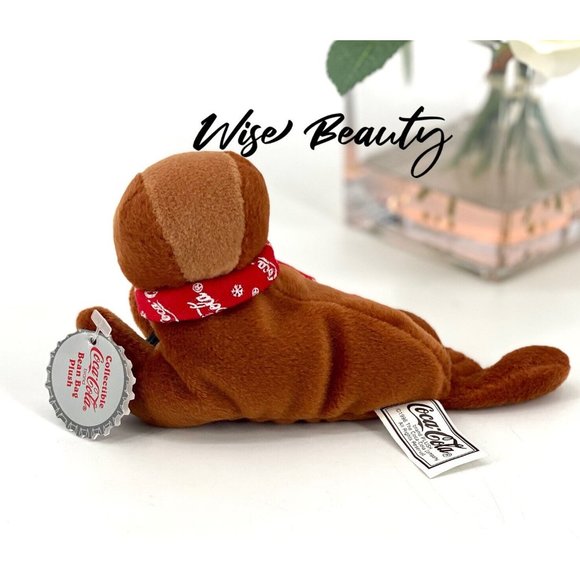 Coca Cola Walrus Bean Bag Plush With Coke Bottle & Red Logo Scarf Vintage 1998 - Picture 3 of 5